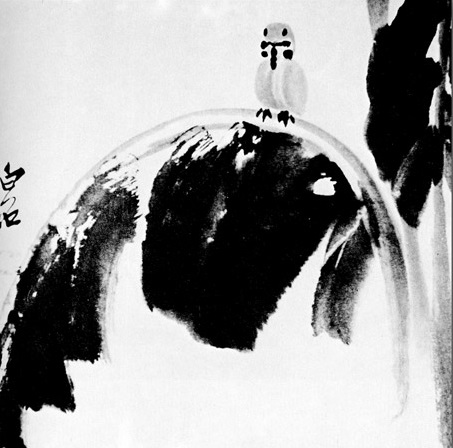 Ци Байши - Воробей на банановом листе 1930