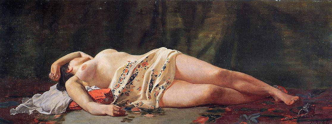 Фредерик Базиль - Лежащая обнаженная 1864