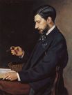 Frederic Bazille most famous paintings. Portrait of Edmond Maitre 1869