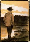 Умберто Боччони - Молодой человек на берегу реки 1902