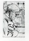 Умберто Боччони - Мария Сакки за чтением 1907