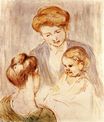 Мэри Кассат - Дитя улыбается двум женщинам 1873