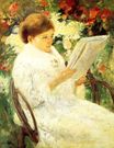 Кассат Мэри - Женщина читает в саду 1880