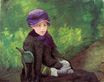 Сьюзан на улице в фиолетовой шляпке 1881