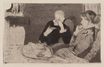 Лидия и ее мать за чаем. Enfant cueillant un fruit 1882