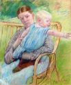Кассат Мэри - Матильда держит ребенка, тянущегося вправо 1889
