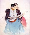 Мэри Кассат - Урок игры на банджо 1893