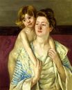 Антуанетта, держащая своего ребенка обеими руками 1899