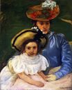 Мать и дочь, оба носящие большие шляпы 1900-1901