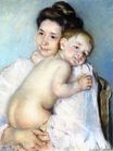 Мэри Кассат - Мама Берта держит малыша 1900