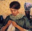 Женщина шьет 1913-1914
