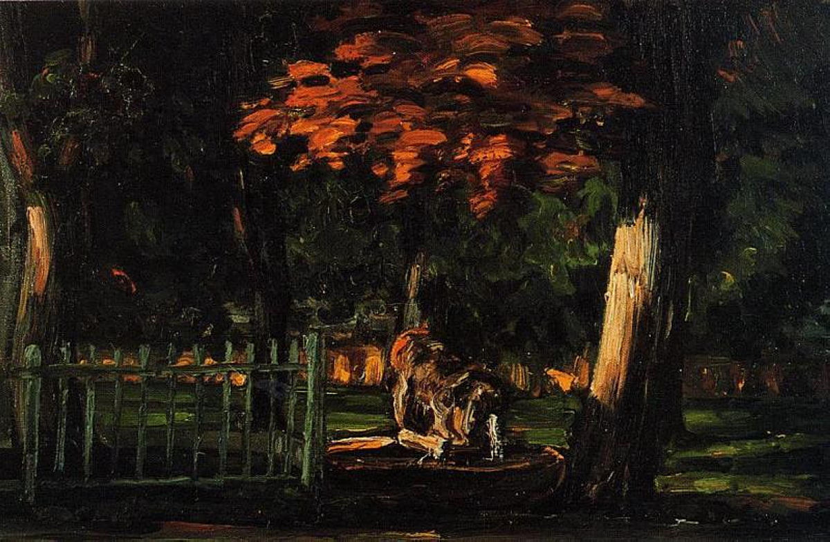 Поль Сезанн - Лев и бассейн в Джас-де-Буффане 1866