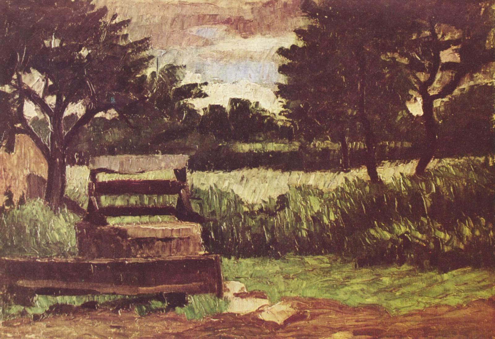 Поль Сезанн - Пейзаж с фонтаном 1867