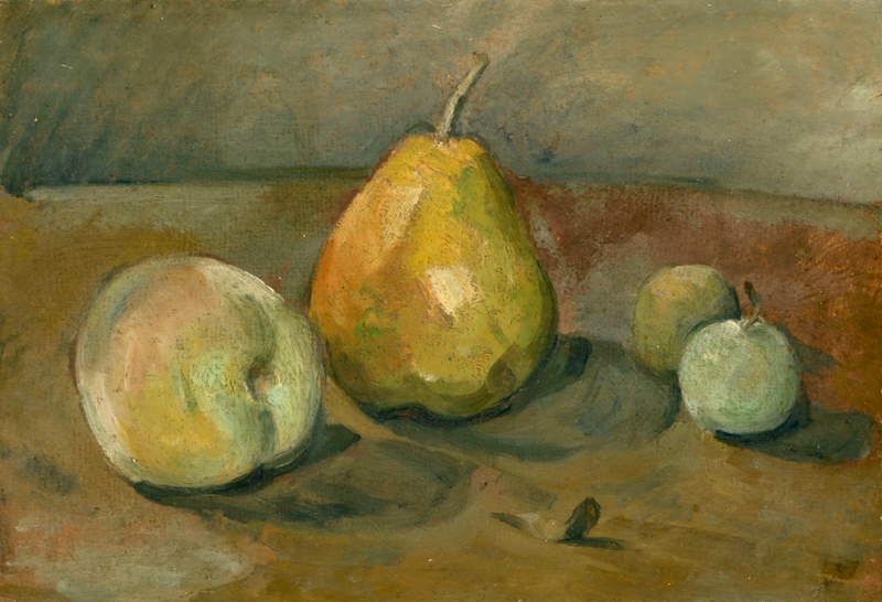 Поль Сезанн - Натюрморт груши и зеленые яблоки 1873