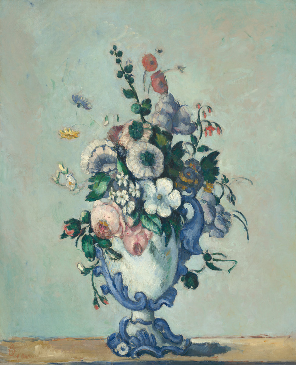 Поль Сезанн - Цветы в вазе Рококо 1876
