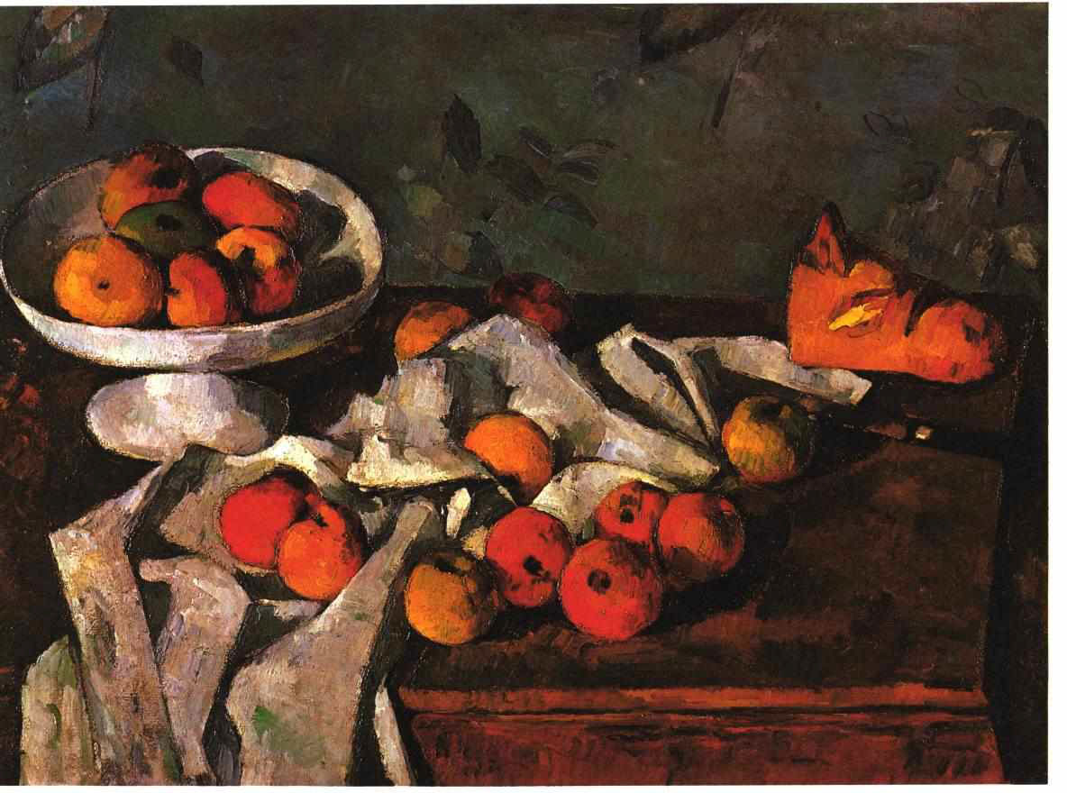 Поль Сезанн - Натюрморт с фруктовым блюдом и яблоками 1880