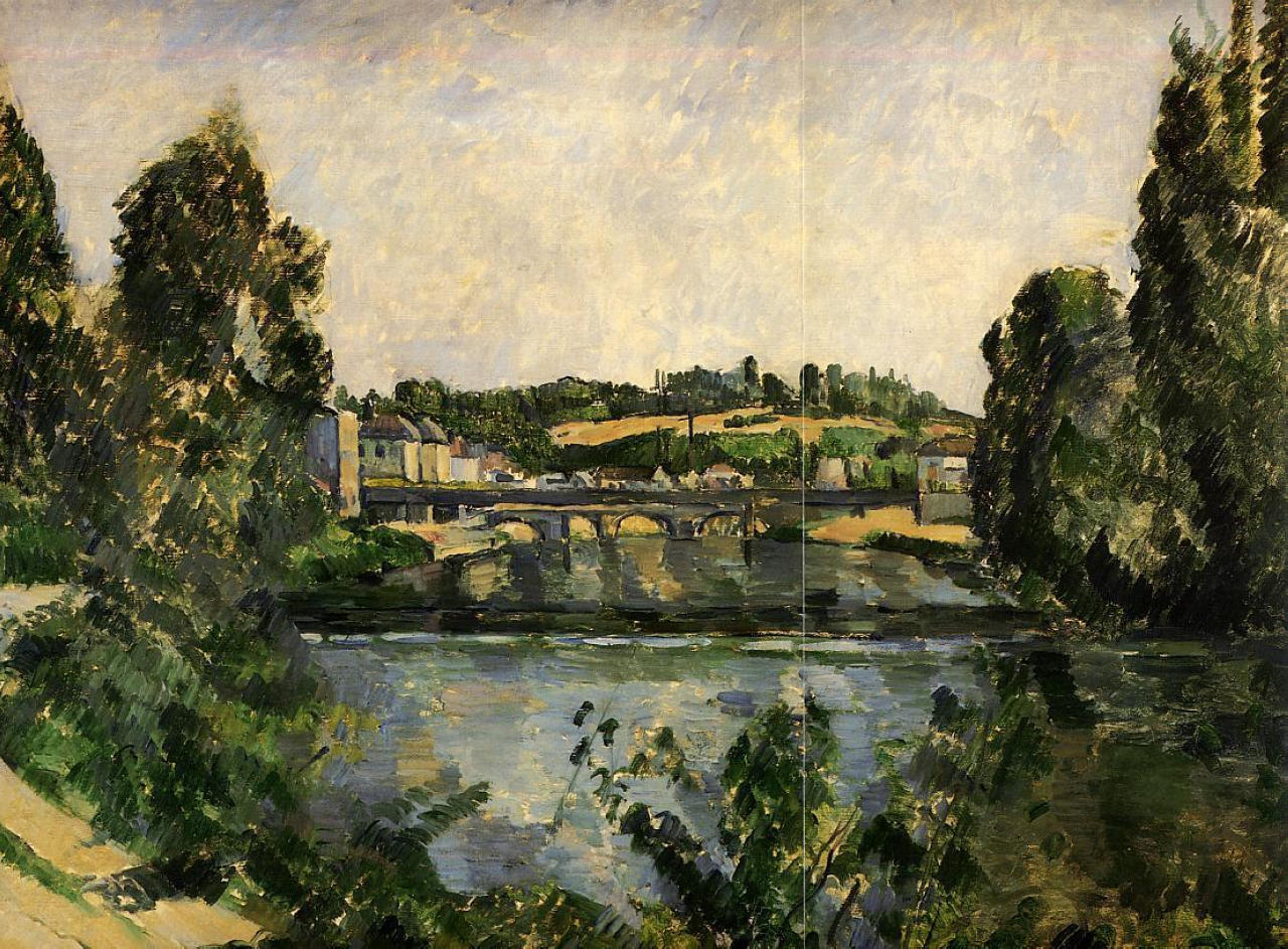 Поль Сезанн - Мост и водопад в Понтуазe 1881