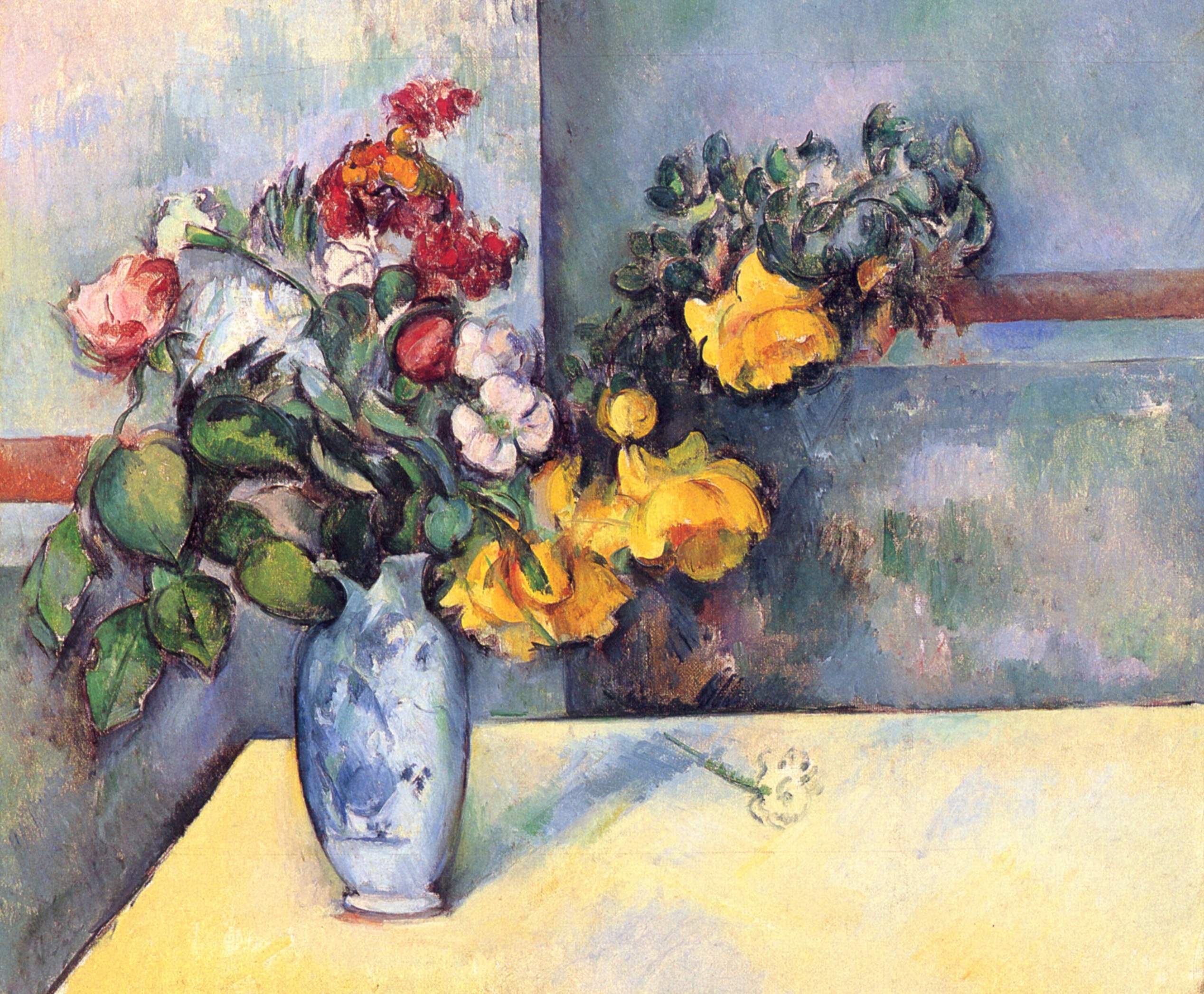 Поль Сезанн - Натюрморт цветы в вазе 1888