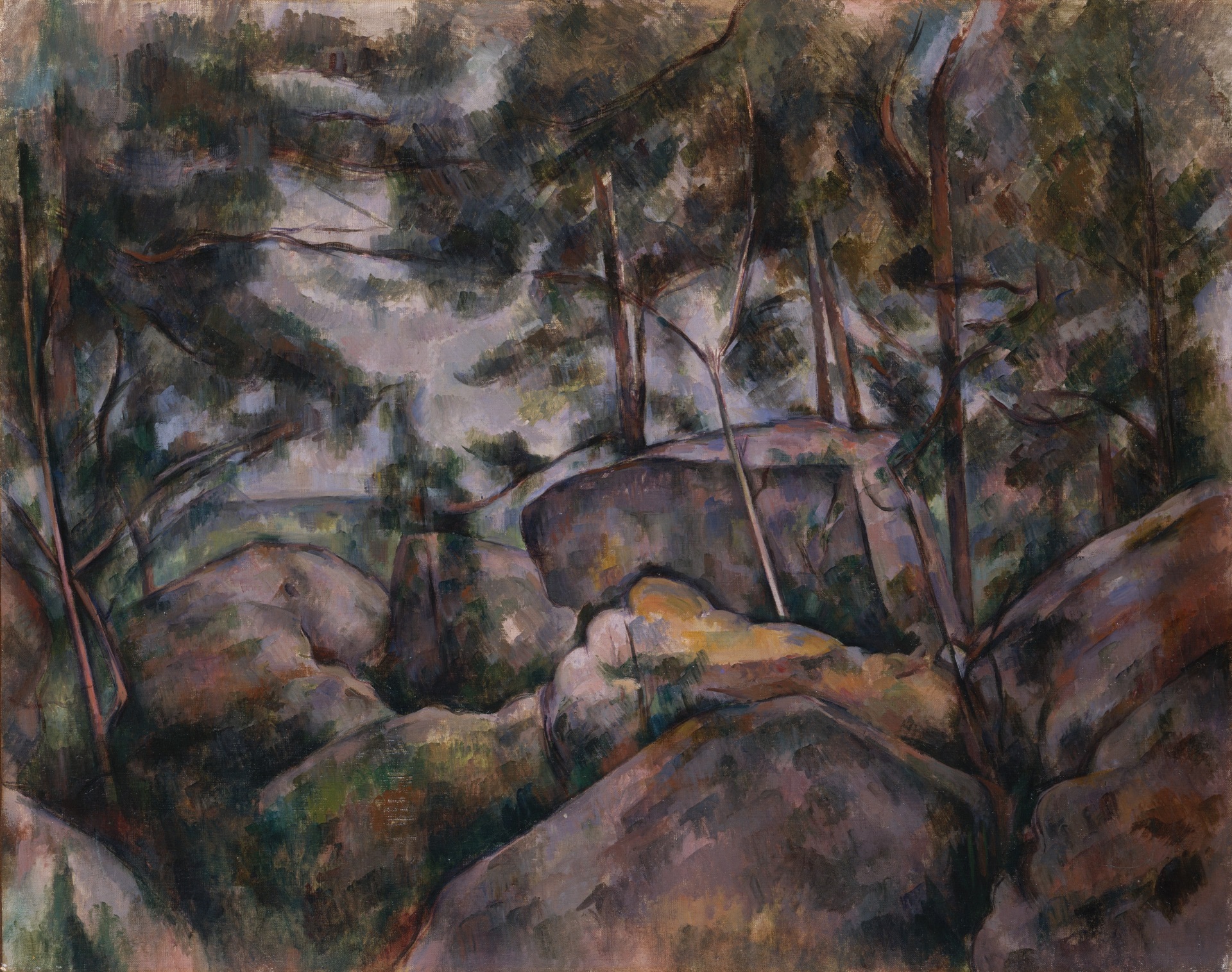 Поль Сезанн - Скалы в лесу 1890
