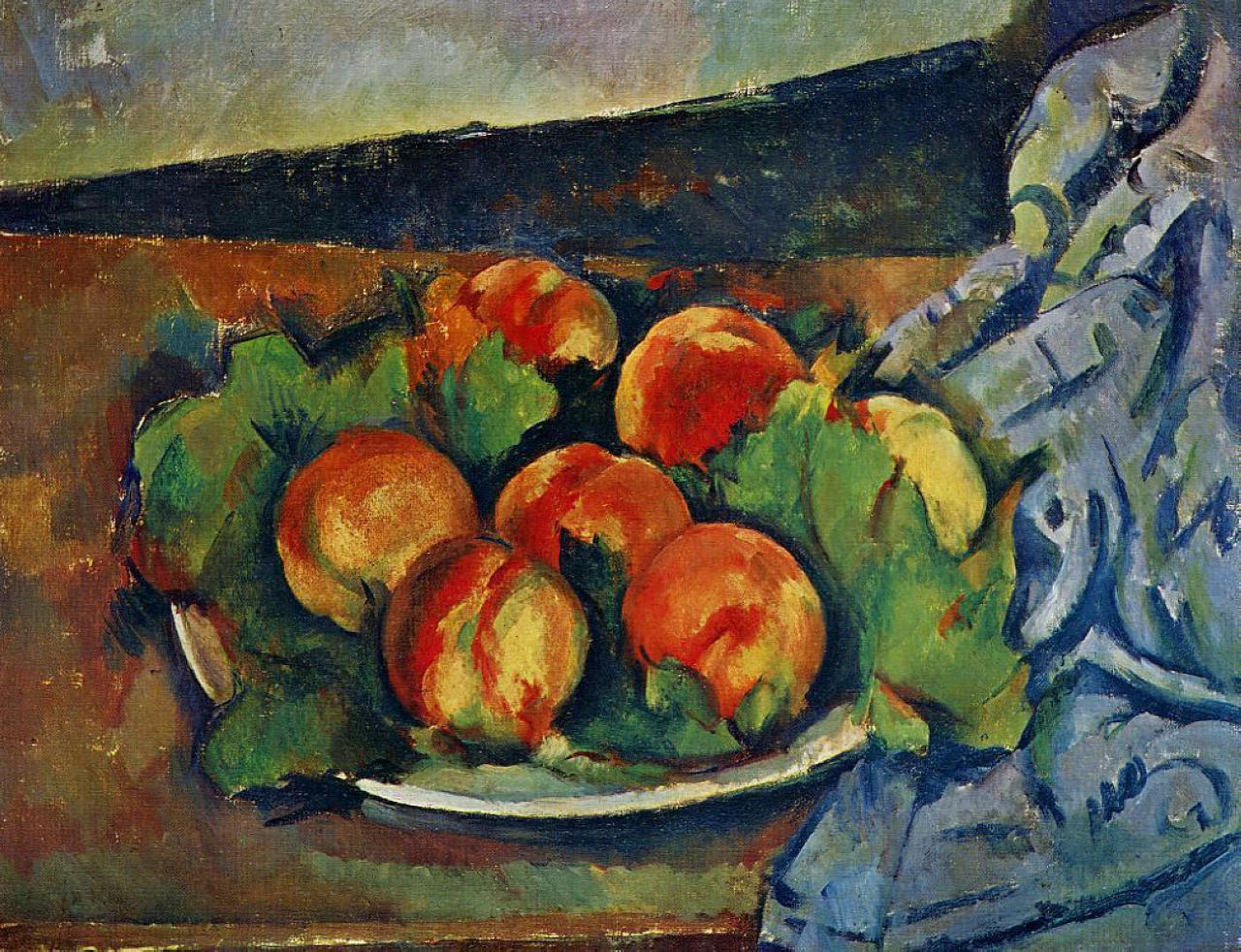 Поль Сезанн - Блюдо с персиками 1894