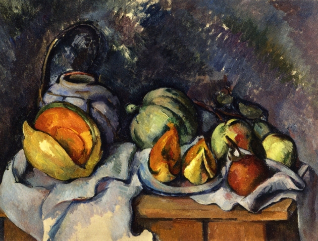 Поль Сезанн - Натюрморт с фруктами и имбирем 1895