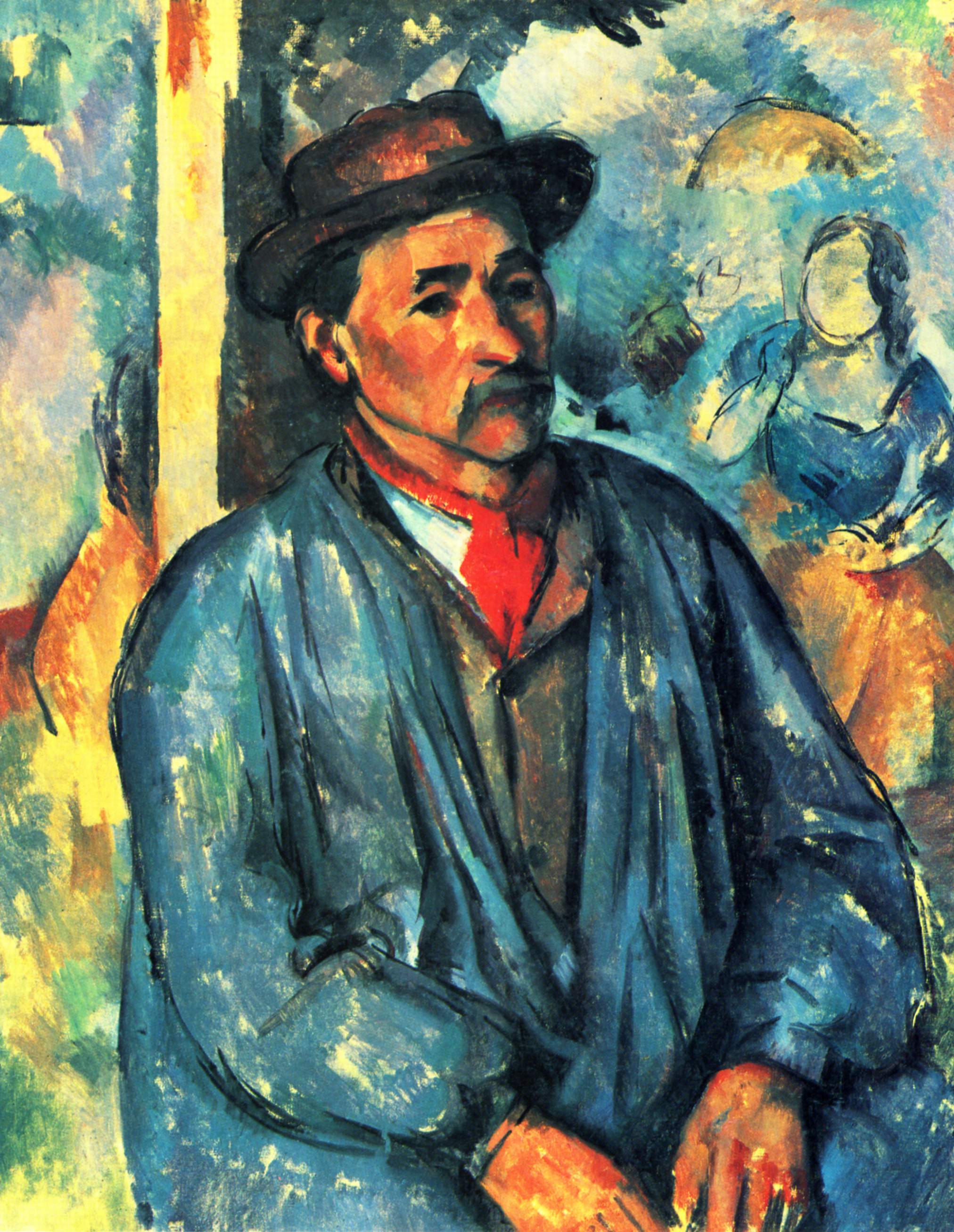 Поль Сезанн - Крестьянин в синем халате 1897
