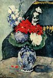 Поль Сезанн - Натюрморт делфтская ваза с цветами 1874