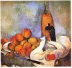 Поль Сезанн - Натюрморт с бутылками и яблоками 1878
