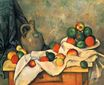 Поль Сезанн - Занавес, кувшин и фрукты 1894