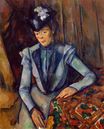 Поль Сезанн - Женщина в синем, мадам Сезанн 1902
