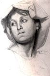 Эдгар Дега - Голова римской девушки 1856