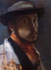 Эдгар Дега - Автопортрет в мягкой шляпе 1858