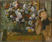 Эдгар Дега - Женщина, сидящая рядом с вазой с цветами 1865