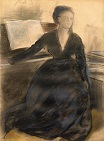 Эдгар Дега - Мадам Камю за фортепиано 1869