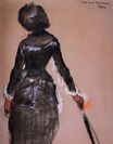 Эдгар Дега - Мэри Кассат в Лувре, этюд 1880