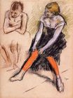 Эдгар Дега - Танцовщица в красных чулках 1884