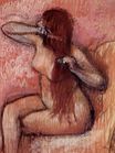 Эдгар Дега - Сидящая обнаженная расчесывает волосы 1890
