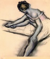 Эдгар Дега - Сидящая танцовщица в профиль 1896