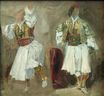 Эжен Делакруа - Два ракурса костюма сулиотов 1824-1825