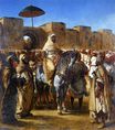Абд ар-Рахман, султан Марокко, покидает дворец в Мекнесе со своим окружением 1845