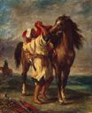 Марокканец седлающий коня 1855