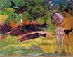 Гоген Поль - В ванильной роще, человек и лошадь. Рандеву 1891