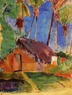 Paul Gauguin - Hut under the coconut palms 1894