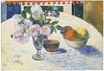 Гоген Поль - Цветы и миска с фруктами 1894