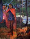 Гоген Поль - Колдун с Хива Оа. Маркизский мужчина в красном плаще 1902