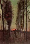 Тополиная аллея на закате 1884