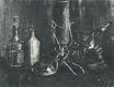 Натюрморт с бутылками и раковиной каури 1884