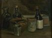 Натюрморт с бутылями и глиняной посудой 1884