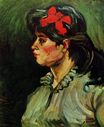 Винсент Ван Гог - Портрет женщины с красной лентой 1885