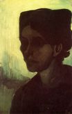 Портрет молодой крестьянки в темном чепце 1885